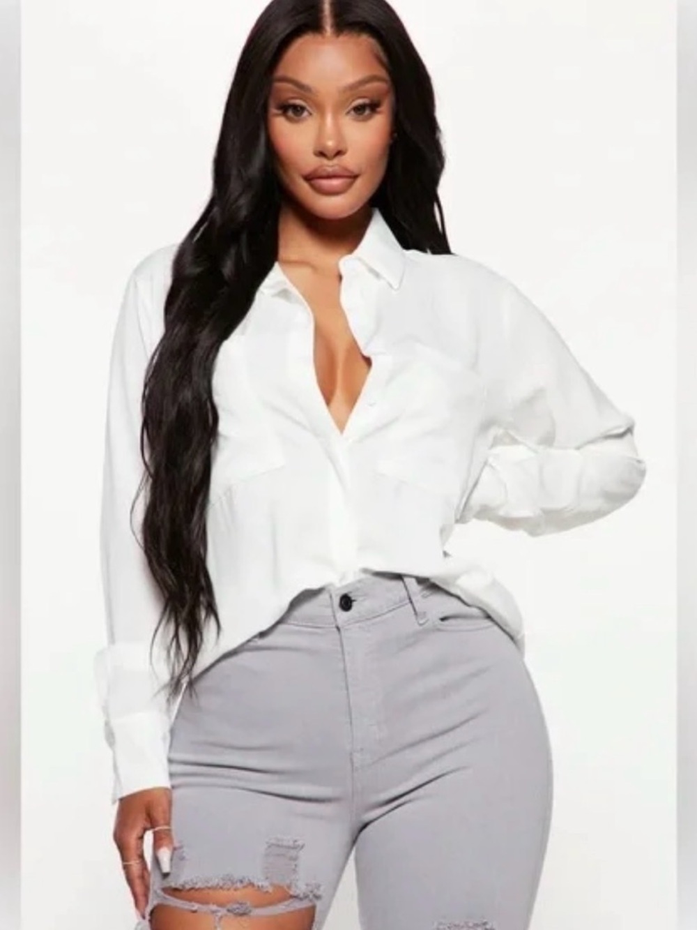 Classic White Button-Down Shirt
